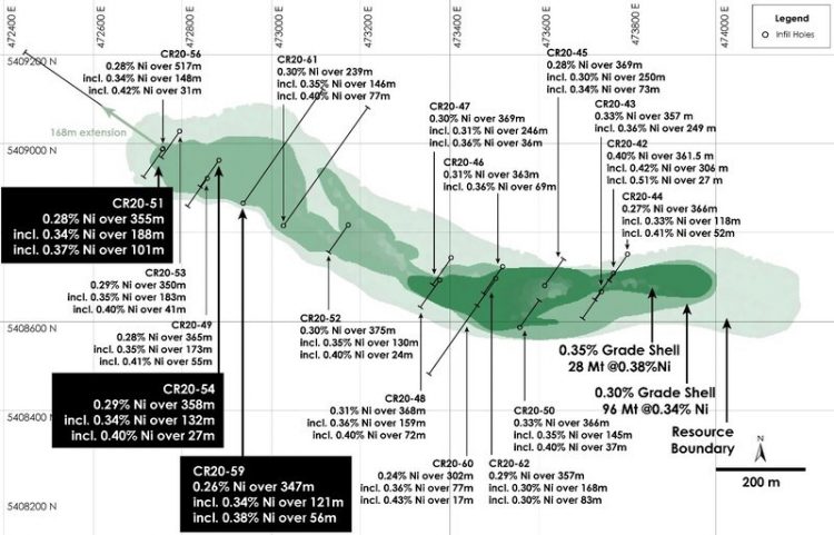 Three Additional Infill Holes Continue to Expand Higher-Grade Core at Canada Nickel’s Crawford Nickel-Cobalt Sulphide Project