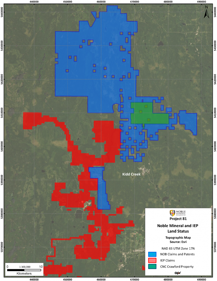 Exploration Update: Noble Acquires Claims in MacDiarmid and Loveland Twps – Forms an Alliance with IEP –