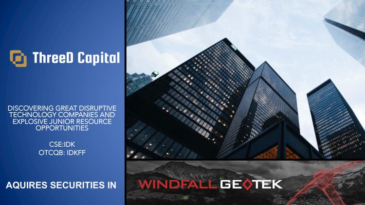 ThreeD Capital Inc. Acquires Securities of Windfall Geotek Inc.