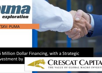Puma Exploration Announces $1.6 Million Financing led by a Strategic Investment by Crescat Capital for $960,000