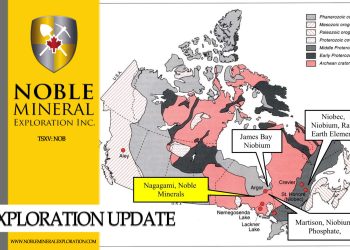 Exploration Update: Noble Minerals Acquires a Critical and Strategic Mineral (Rare Earth/Niobium) Prospect North of Hearst, Ontario