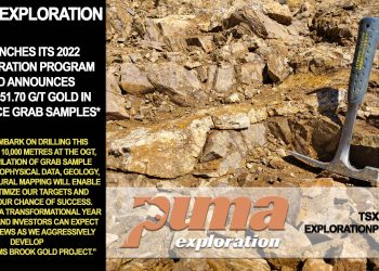 Puma Exploration Launches Its 2022 Exploration Program and Announces up to 51.70 G/T Gold in Surface Grab Samples*