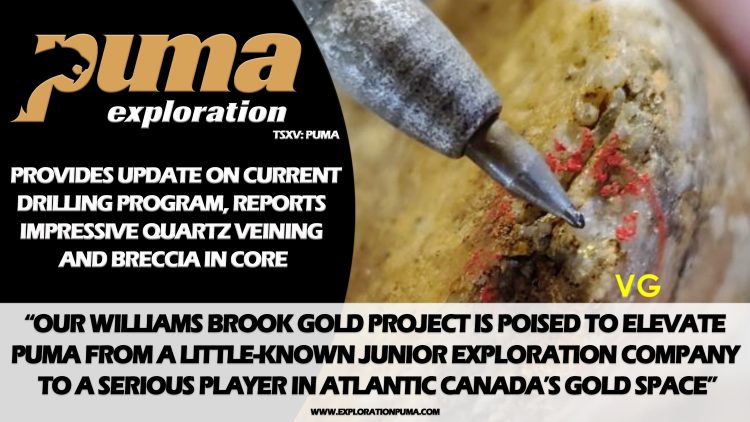 Puma Exploration Provides Update on Current Drilling Program, Reports Impressive Quartz Veining and Breccia in Core