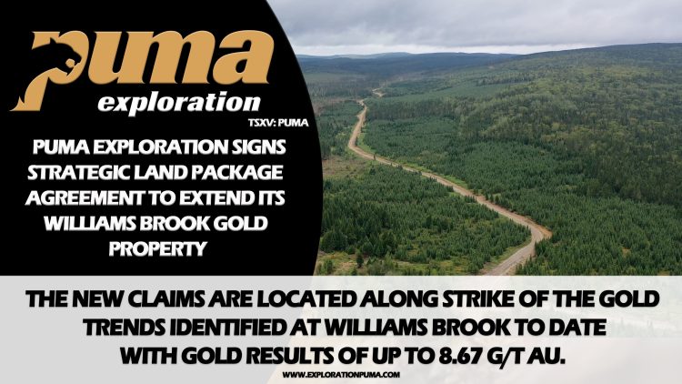 Puma Exploration Signs Strategic Land Package Agreement to Extend Its Williams Brook Gold Property