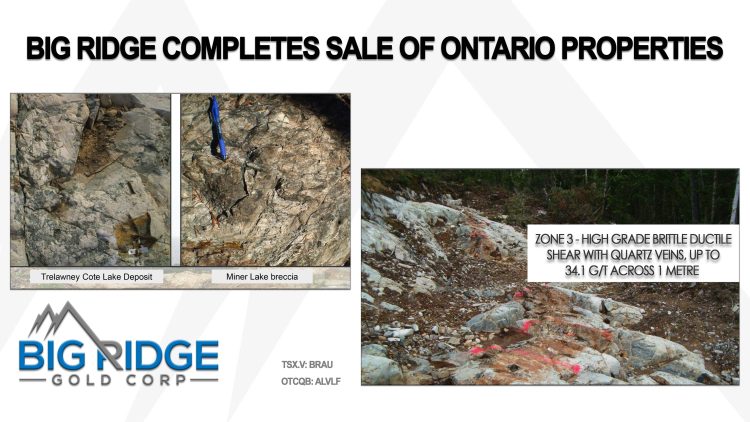 Big Ridge Completes Sale of Ontario Properties