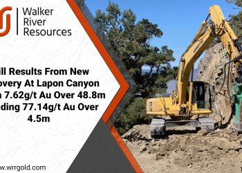 Walker River Announces Drill Results From New Discovery at Lapon Canyon Return 7.62 G/t au Over 48.8 Meters Including 77.14 G/t au Over 4.5 Meters