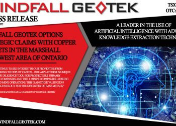 Windfall Geotek Options Strategic Claims with Copper Targets in the Marshall Lake West Area, Ontario