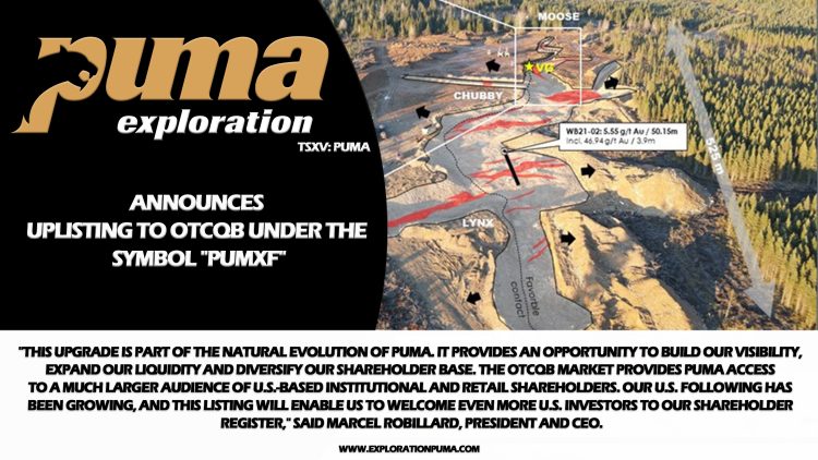 Puma Exploration Announces Uplisting to OTCQB Under Symbol “PUMXF”