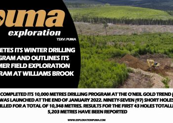 Puma Exploration Completes Its Winter Drilling Program and Outlines Its Summer Field Exploration Program at Williams Brook