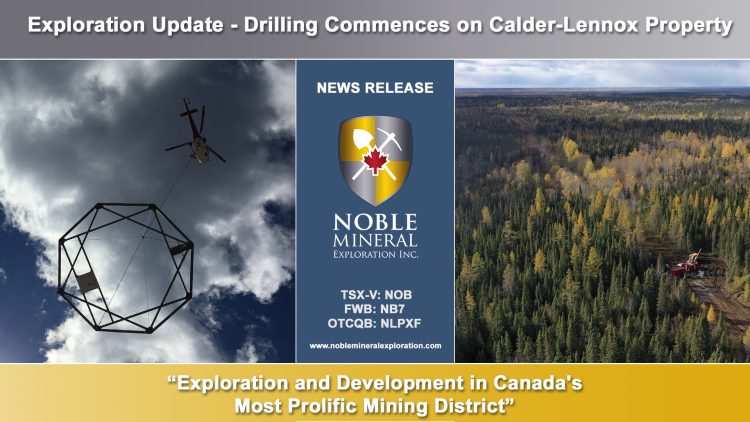 Exploration Update – Drilling Commences on Calder-Lennox Property