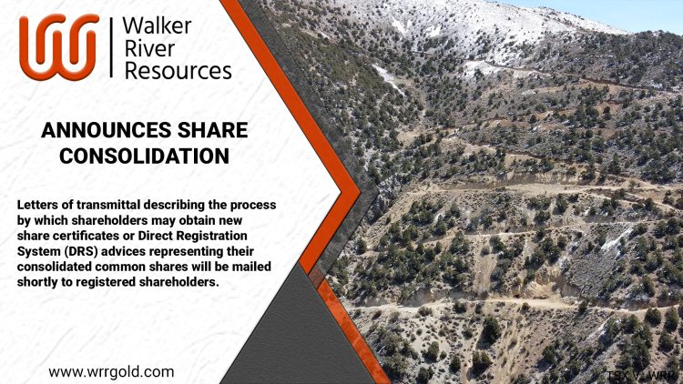WALKER ANNOUNCES SHARE CONSOLIDATION