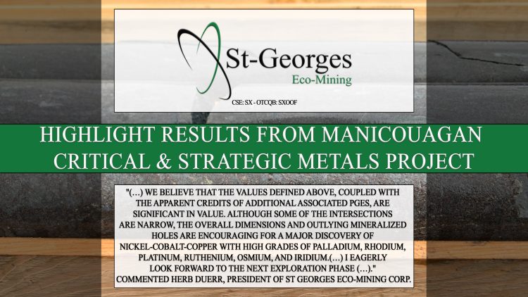 Highlight Results From Manicouagan Critical & Strategic Metals Project
