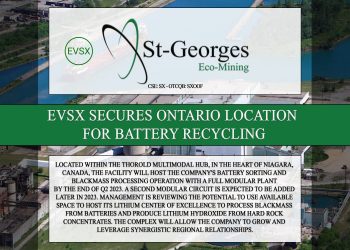 EVSX Secures Ontario Location for Battery Recycling