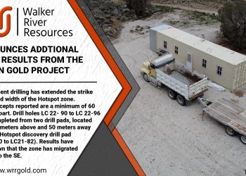 WALKER RIVER ANNOUNCES ADDTIONAL DRILL RESULTS FROM THE LAPON GOLD PROJECT