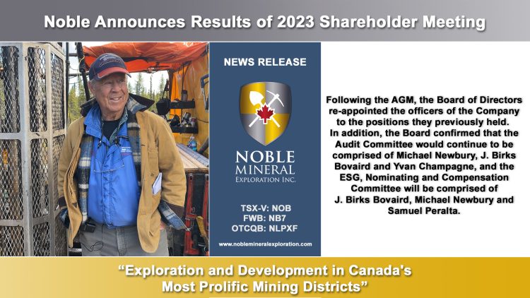 Noble Announces Results of 2023 Shareholder Meeting