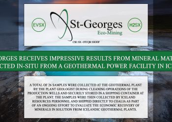 St-Georges Receives Impressive Results from Mineral Material Collected In-Situ from a Geothermal Power Facility in Iceland