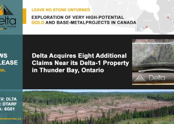 Delta Acquires Eight Additional Claims Near its Delta-1 Property in Thunder Bay, Ontario