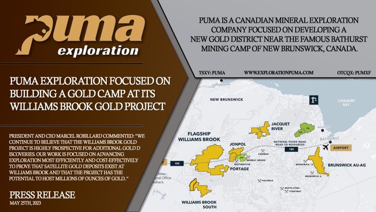 Puma Exploration Focused on Building a Gold Camp at its Williams Brook Gold Project