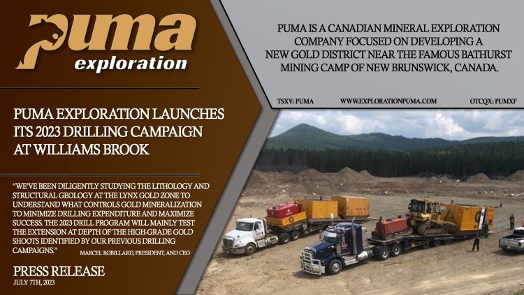 Puma Exploration Launches its 2023 Drilling Campaign at Williams Brook
