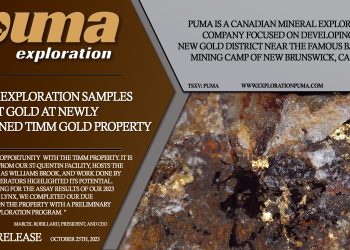 Puma Exploration Samples 362 g/t Gold at Newly Optioned TIMM Gold Property