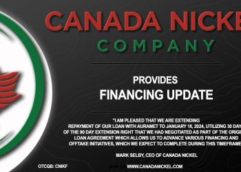 Canada Nickel Provides Financing Update