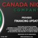 Canada Nickel Provides Financing Update
