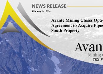Avante Mining Closes Option Agreement to Acquire Pipestone South Property