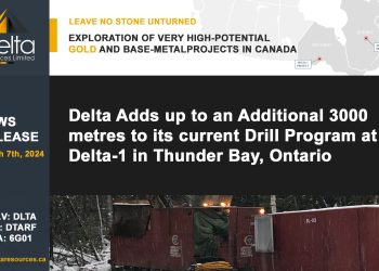 Delta Adds up to an Additional 3000 metres to its current Drill Program at Delta-1 in Thunder Bay, Ontario