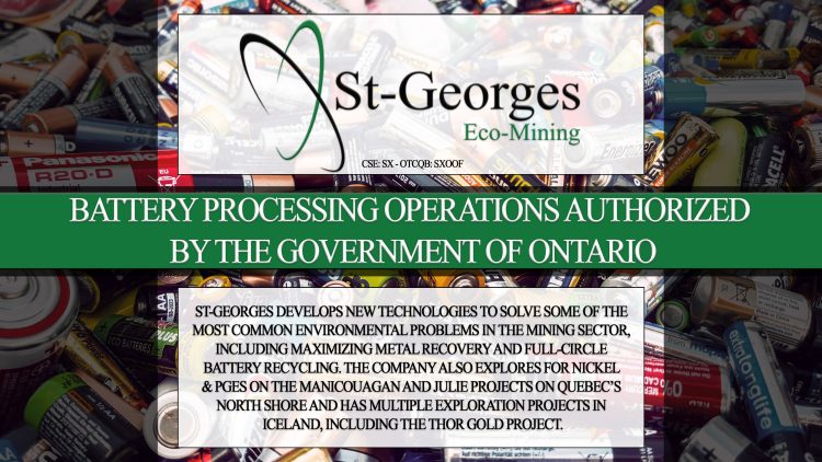 Battery Processing Operations Authorized by the Government of Ontario