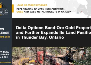 Delta Options Band-Ore Gold Property and Further Expands Its Land Position in Thunder Bay, Ontario