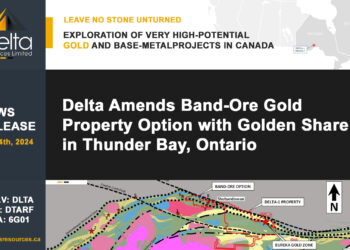 Delta Amends Band-Ore Gold Property Option with Golden Share in Thunder Bay, Ontario