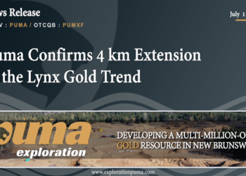 Puma Confirms 4 km Extension of Lynx Gold Trend