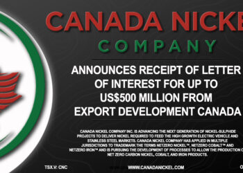 Canada Nickel Announces Receipt of Letter of Interest for up to US$500 million from Export Development Canada