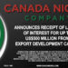 Canada Nickel Announces Receipt of Letter of Interest for up to US$500 million from Export Development Canada