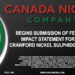 Canada Nickel Begins Submission of Federal Impact Statement for Crawford Nickel Sulphide Project