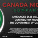 Canada Nickel Announces $4.38 million Contribution from the Government of Canada