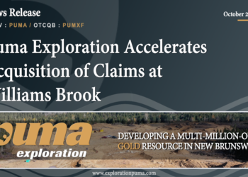 Puma Exploration Accelerates Acquisition of Claims at Williams Brook