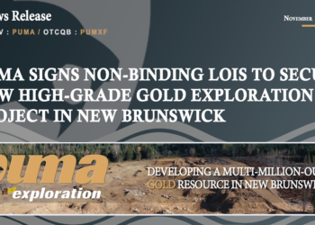 Puma Signs Non-Binding LOIs to Secure New High-Grade Gold Exploration Project in New Brunswick