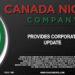 Canada Nickel Provides Corporate Update