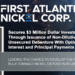 First Atlantic Nickel Secures $3 Million Dollar Investment Through Issuance of Non-Dilutive Unsecured Debenture With Option to Defer Interest and Principal Payments for 5 Years