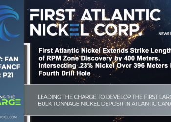First Atlantic Nickel Extends Strike Length of RPM Zone Discovery by 400 Meters, Intersecting .23% Nickel Over 396 Meters in Fourth Drill Hole
