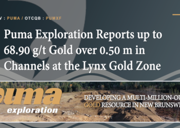 Puma Exploration Reports up to 68.90 g/t Gold over 0.50 m in Channels at the Lynx Gold Zone