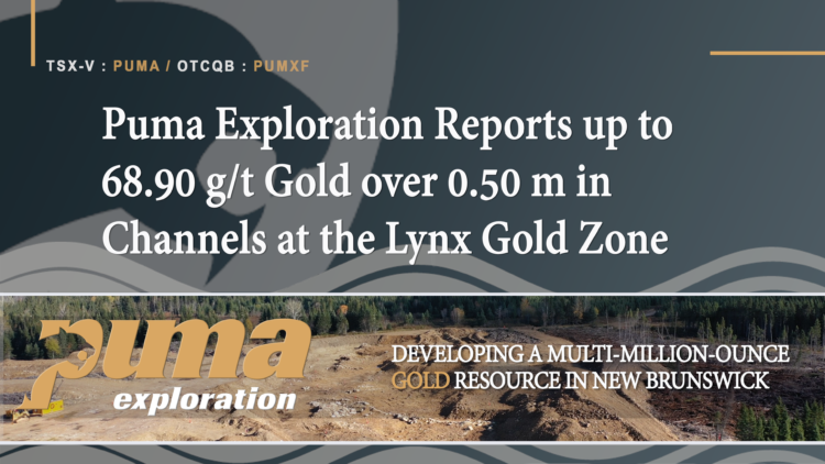Puma Exploration Reports up to 68.90 g/t Gold over 0.50 m in Channels at the Lynx Gold Zone