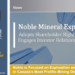 Noble Adopts Shareholder Rights Plan and Engages Investor Relations Consultant