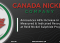 Canada Nickel Announces 46% Increase in Measured & Indicated Resource at Reid Nickel Sulphide Project