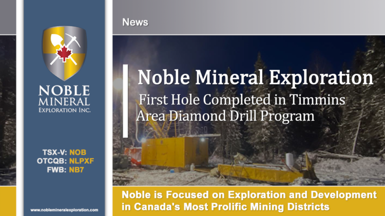 First Hole Completed in Timmins Area Diamond Drill Program