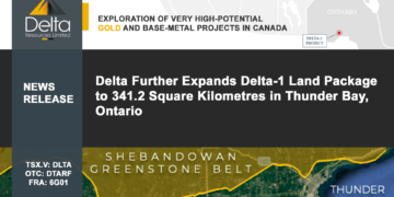Delta Further Expands Delta-1 Land Package to 341.2 Square Kilometres in Thunder Bay, Ontario