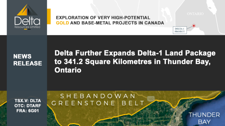 Delta Further Expands Delta-1 Land Package to 341.2 Square Kilometres in Thunder Bay, Ontario