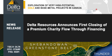 Delta Resources Announces First Closing of a Premium Charity Flow Through Financing