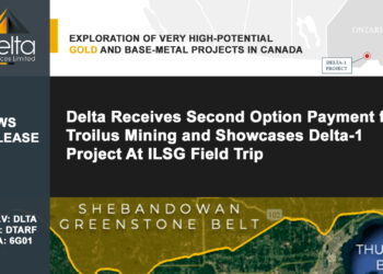 Delta Receives Second Option Payment from Troilus Mining and Showcases Delta-1 Project At ILSG Field Trip